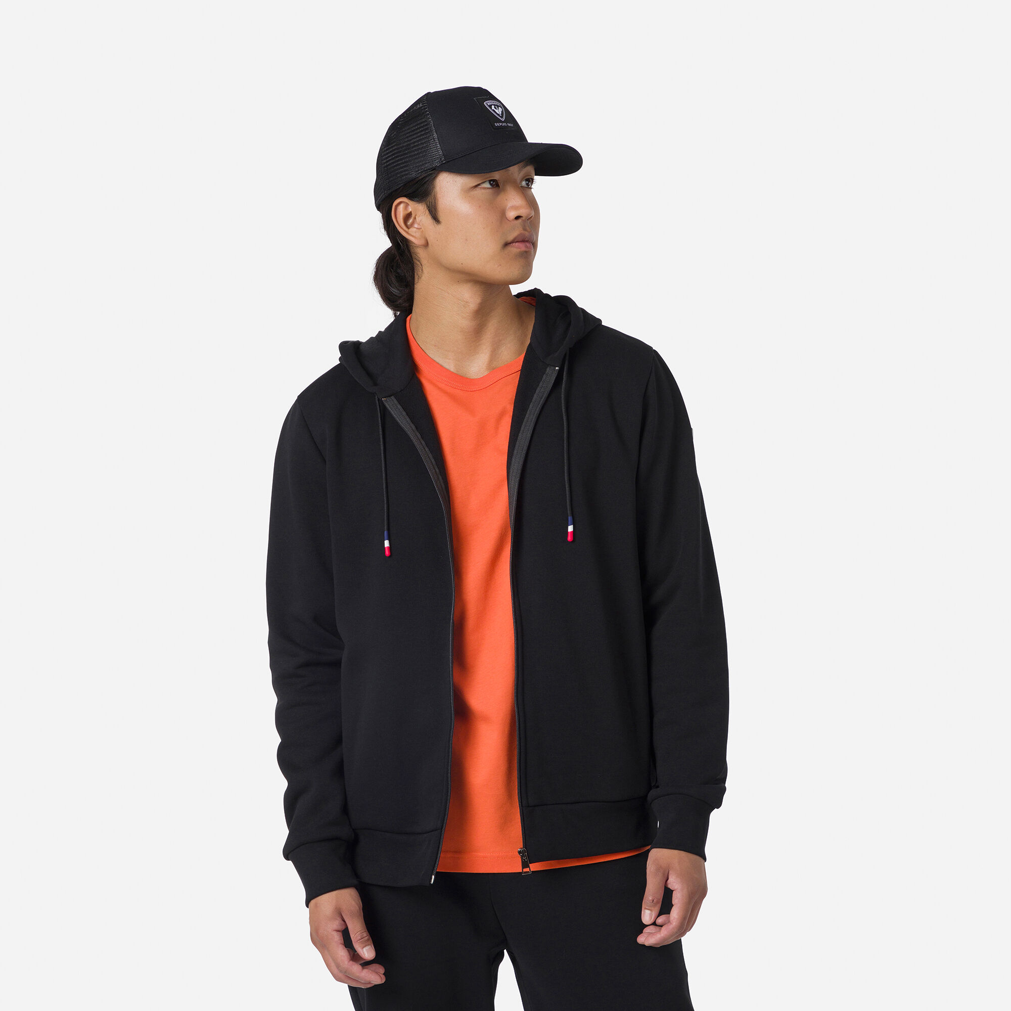 Sweat à capuche zippé molletonné Logo Homme