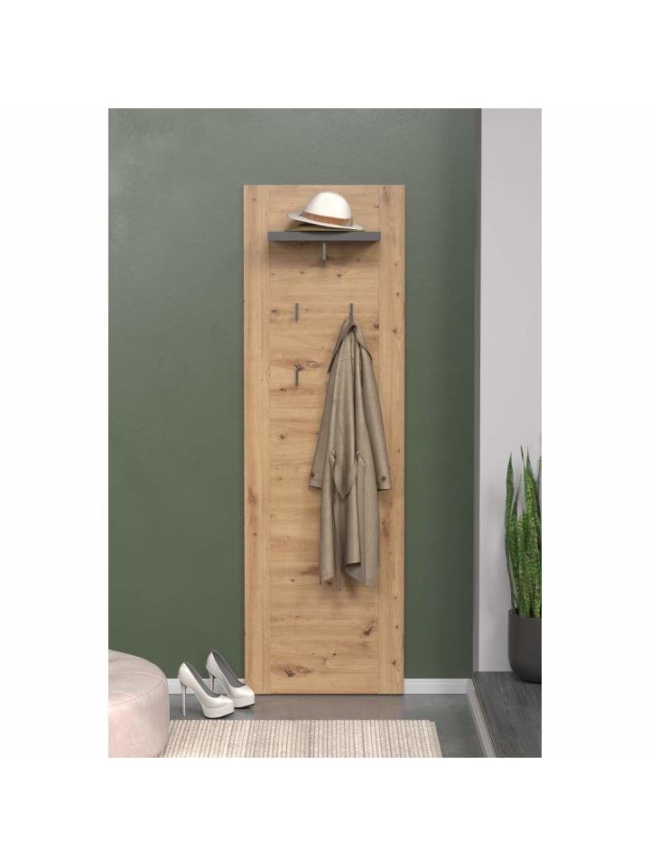 ebuy24 Wandgarderobe Follow Grau 62 x 26 cm günstig kaufen onesize