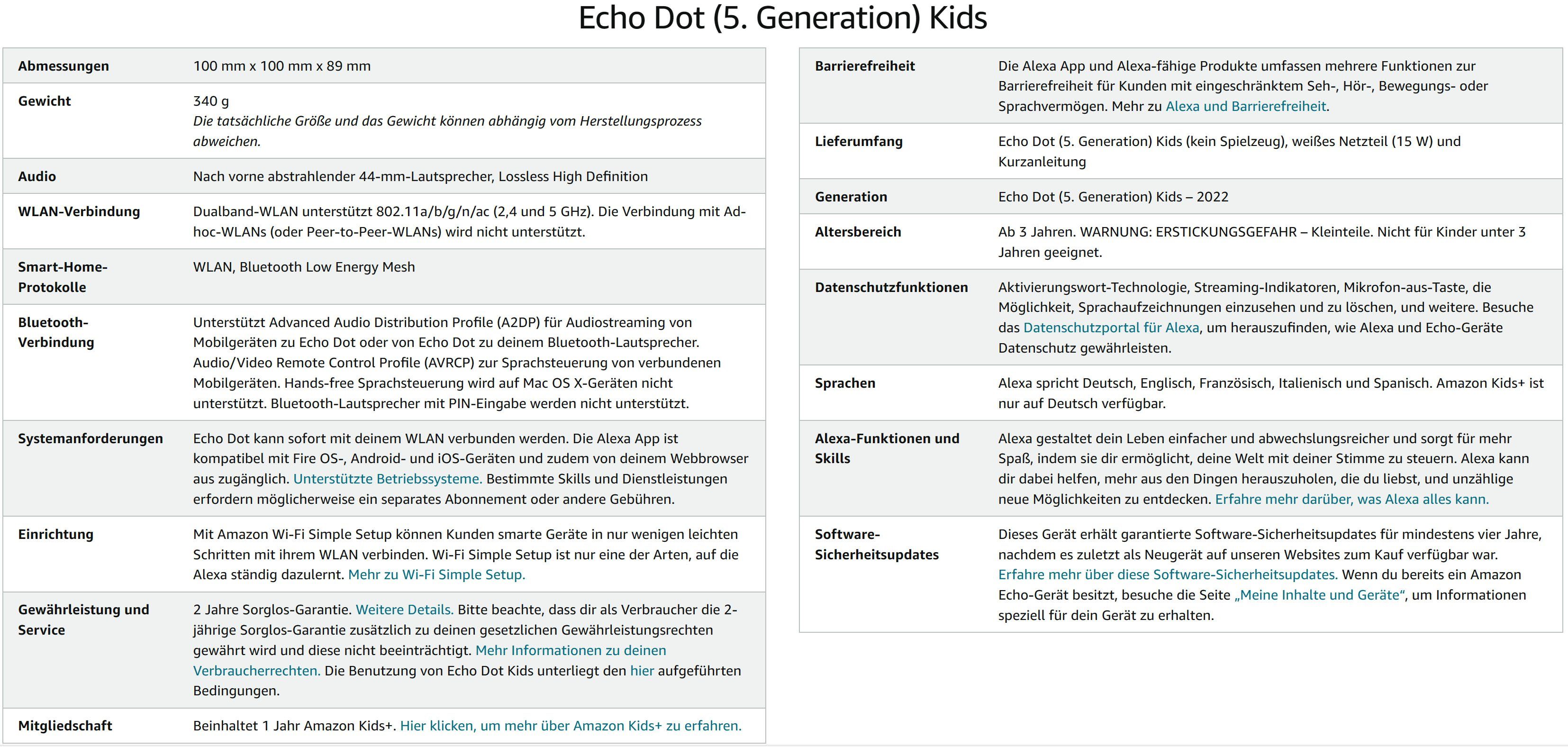 Amazon Echo Dot Kids (5. Gen., 2022) / Alexa / Eulen Design Bluetooth-Lautsprecher