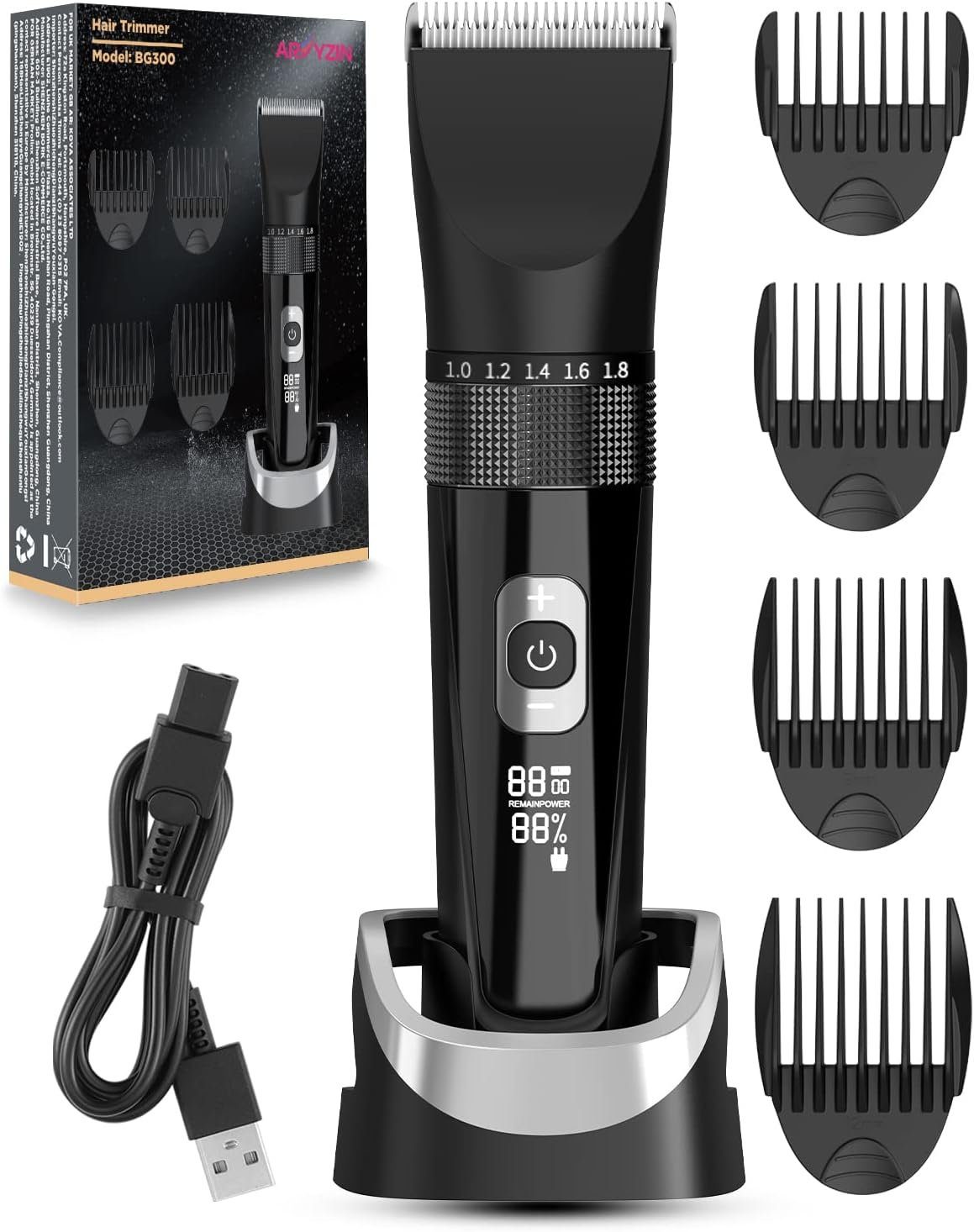 Yaviel Haarschneider Haarschneidemaschine Profi Haartrimmer Langhaarschneider Herren, USB Wiederaufladbar Elektrisch Bartschneider IPX7 Wasserdicht, Hair Clipper Hair Trimmer for Men Haar und Bartschneidemaschine