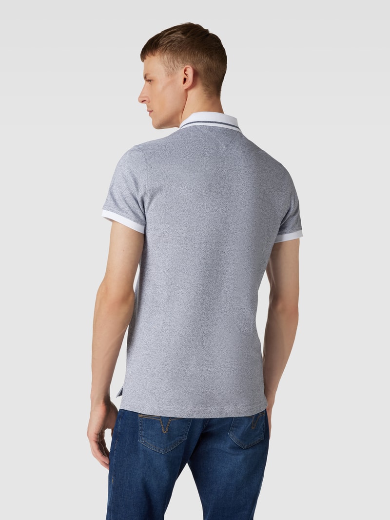 Poloshirt mit Logo-Stitching Modell 'PRETWIST' in marineblau