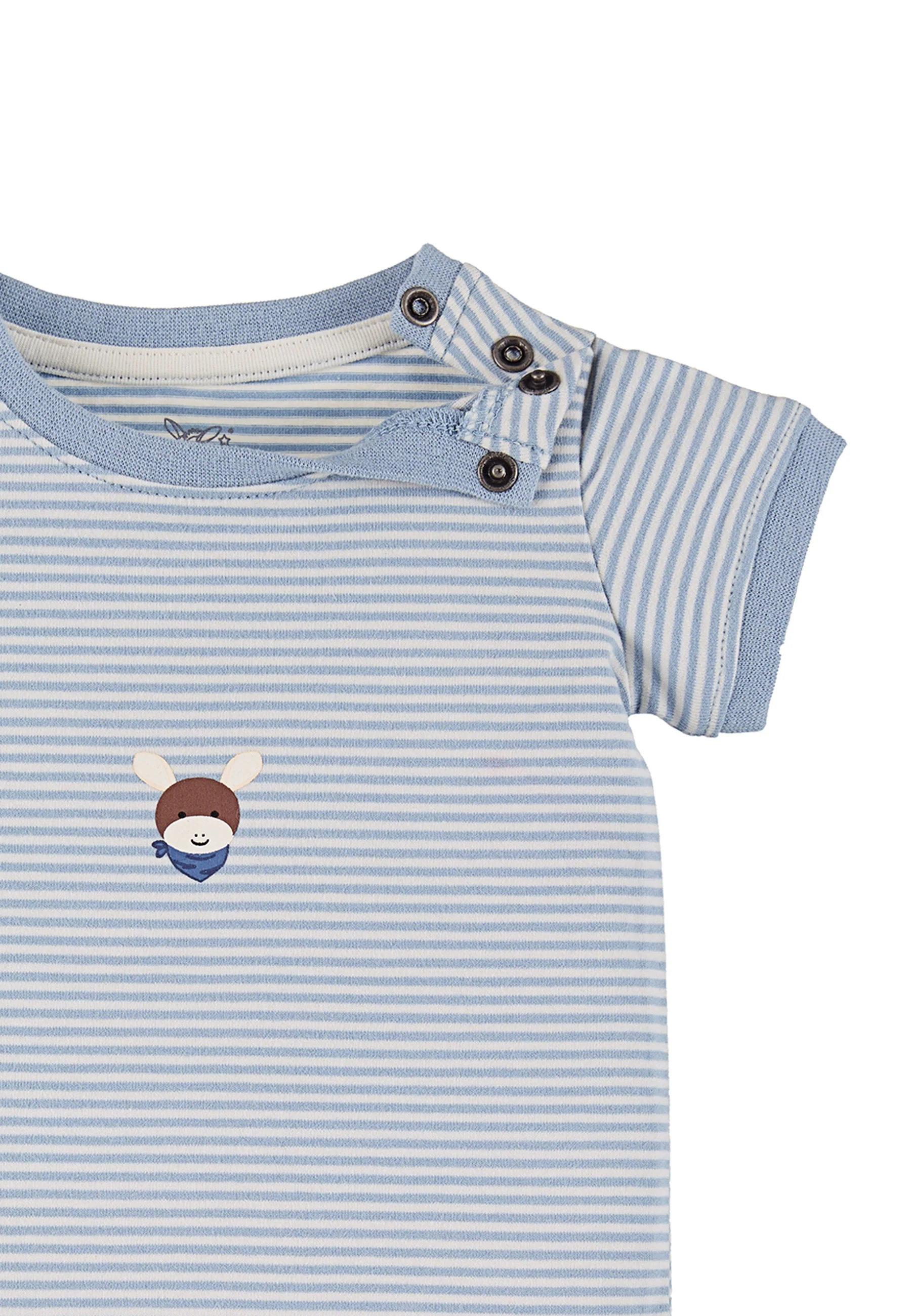 GOTS Body Esel Emmi, Kurzarm aus Jersey geringelt