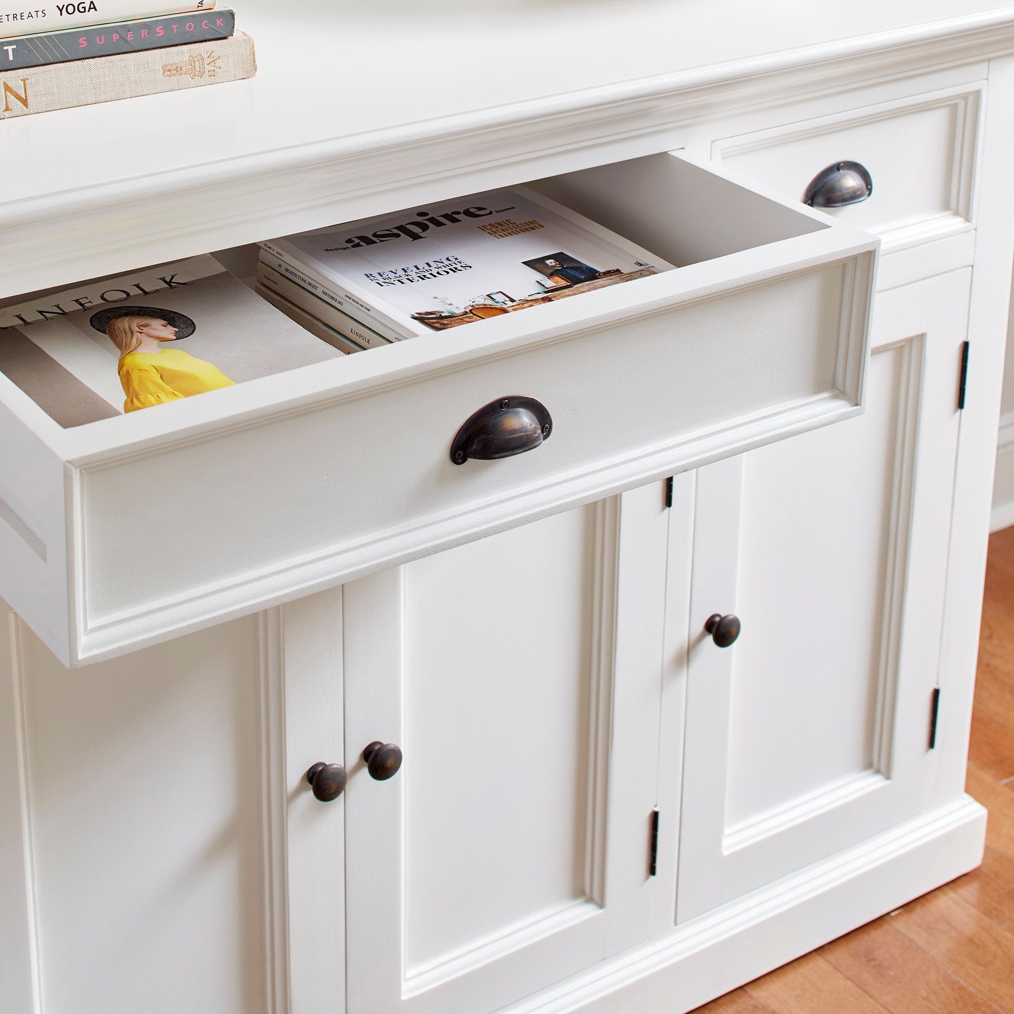 Novasolo Buffet Halifax Buffetschrank mit 4 Türen und 3 Schubladen