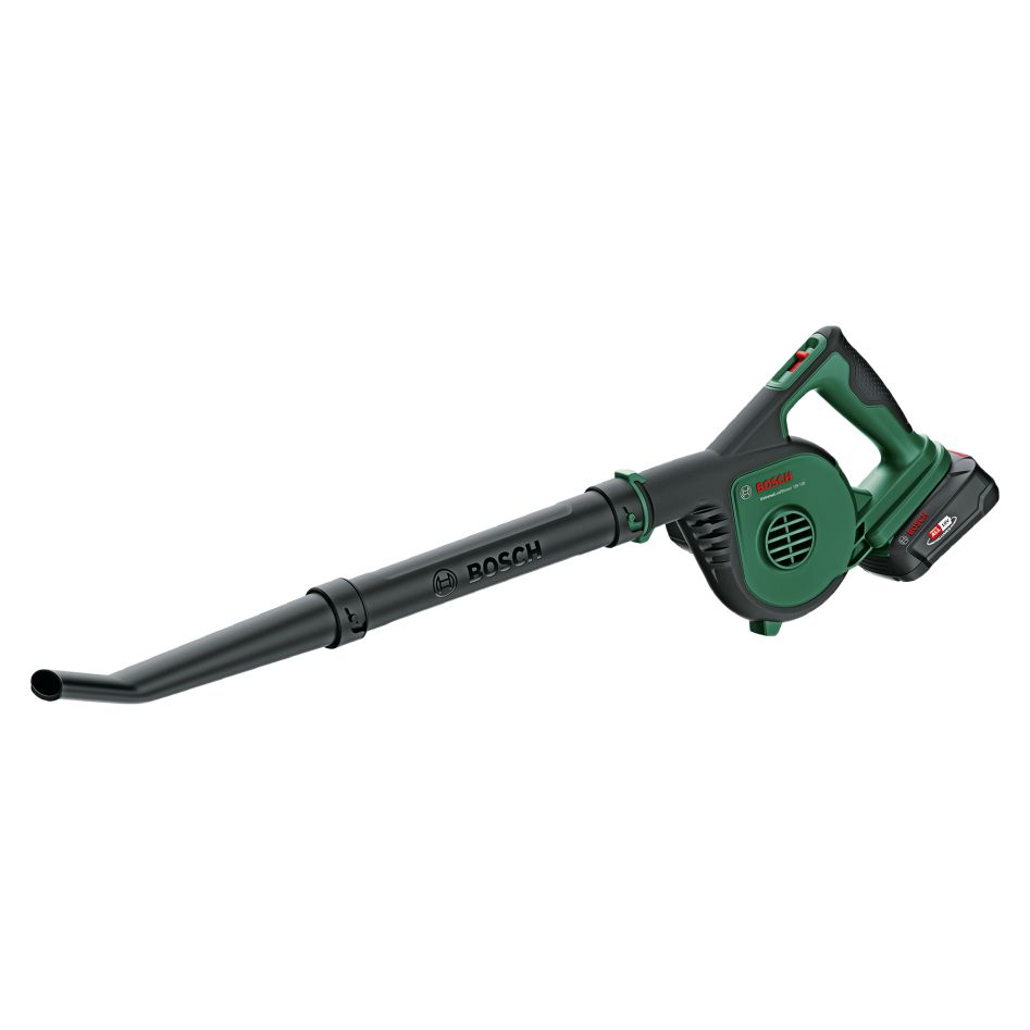 Bosch Green 06008A0600 Universal Leaf Blower 18V-130 Cordless Leaf Blower 1x 2.5 Ah and charger in box