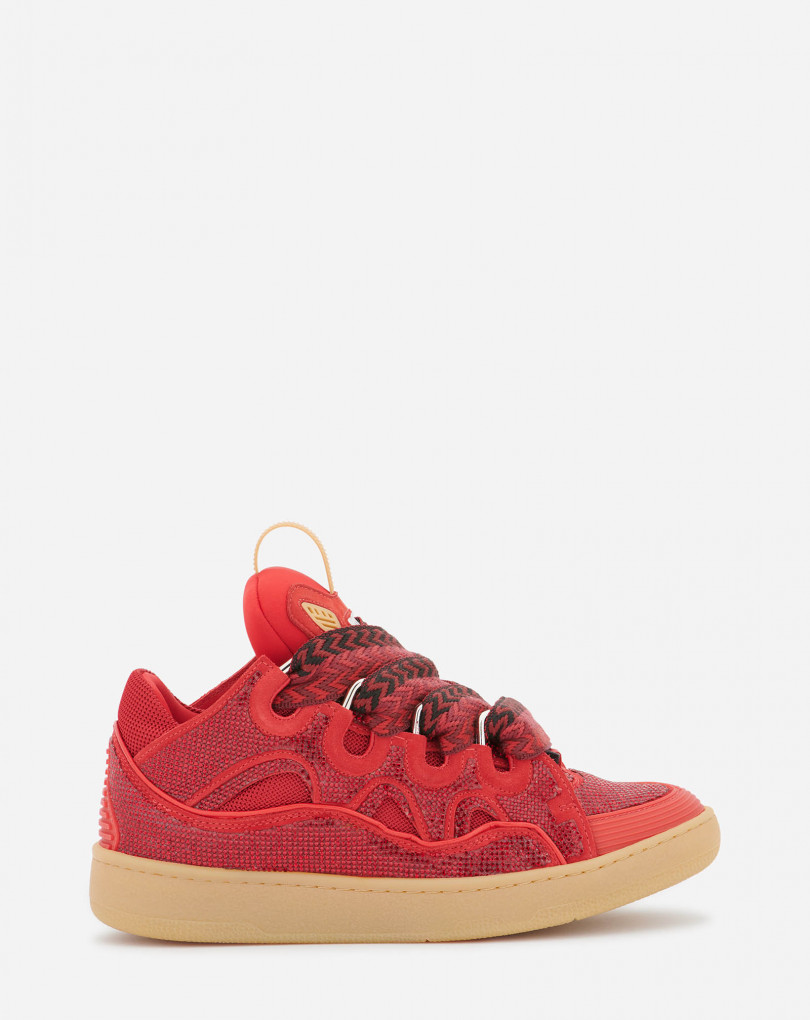 SNEAKERS CURB EN CUIR ET STRASS