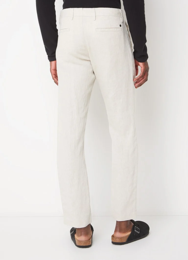NN.07 Pantaloni Theo din in, drepți, cu buzunare laterale