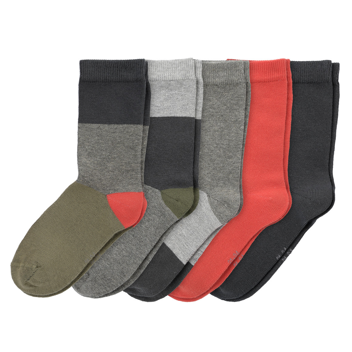 5 Paar Jungen Socken mit Flächenteiler