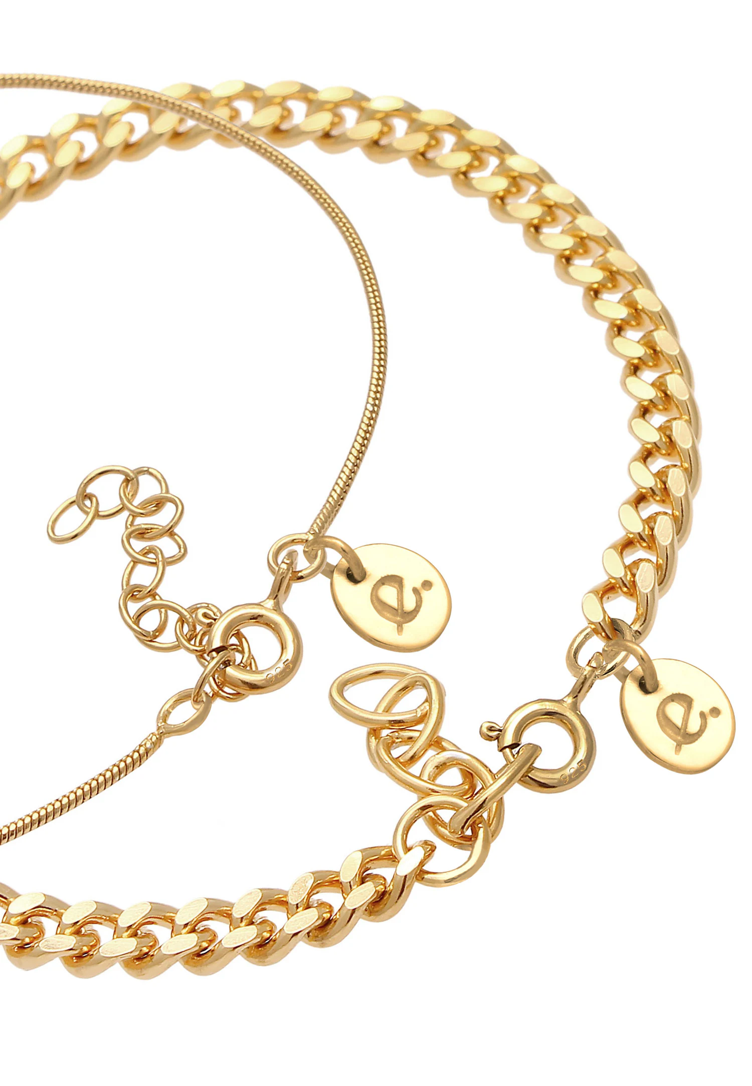 Collana da donna Elli PREMIUM, basic, minimalista ed elegante, con maglie in argento sterling 925.