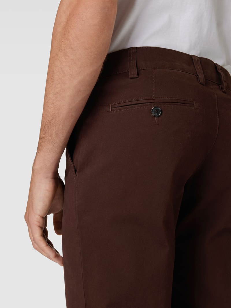Chino mit französischen Eingrifftaschen in dunkelbraun
