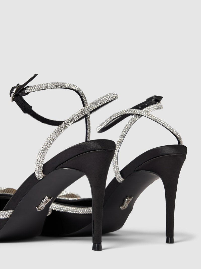 Pumps mit Ziersteinbesatz Modell 'LUMINOSO' in black