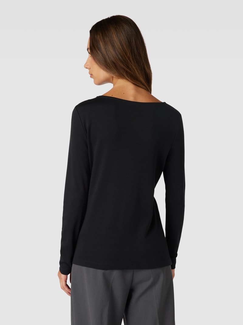 Longsleeve mit U-Boot-Ausschnitt in schwarz