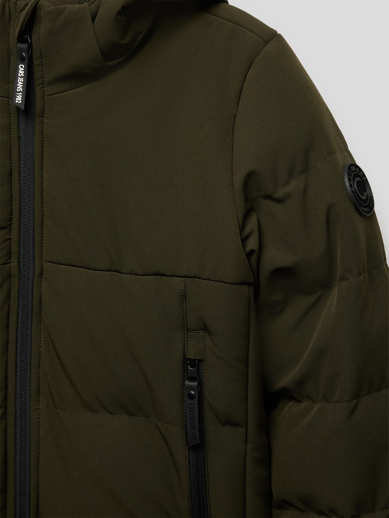 Steppjacke mit abnehmbarer Kapuze Modell 'Eltham' in olivgrün