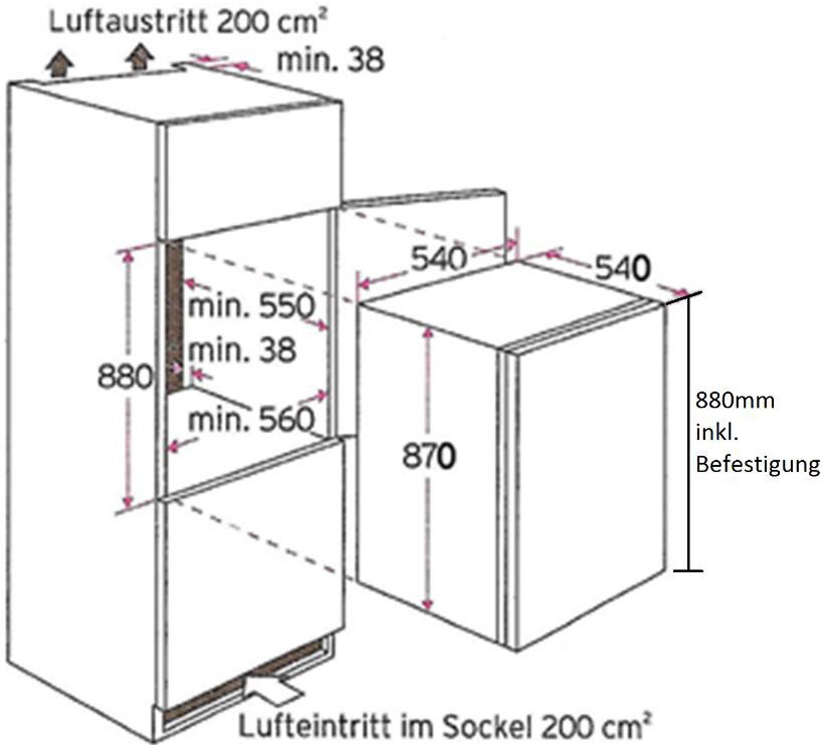SCHOEPF Einbaukühlschrank KSE410A+