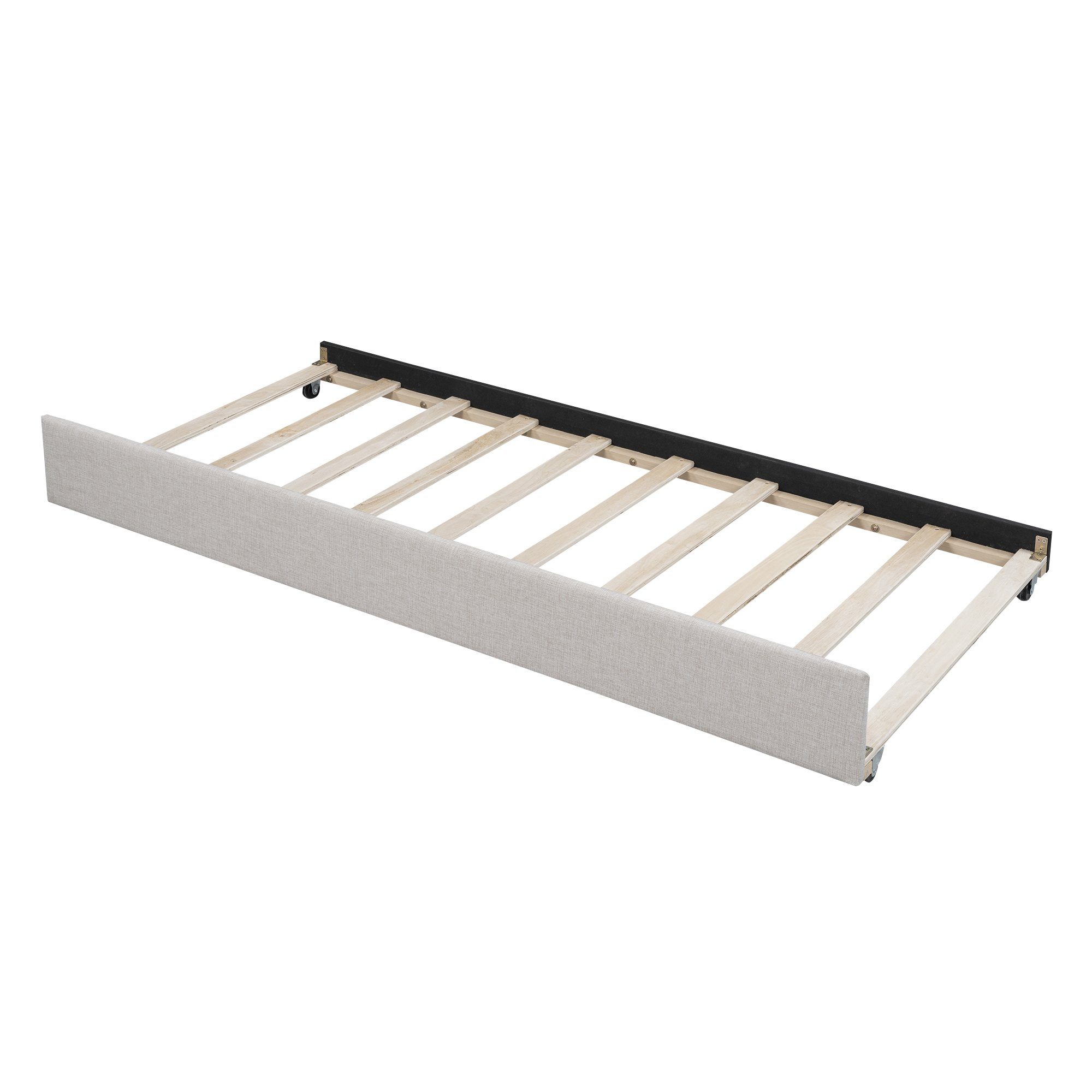 HAUSS SPLOE Schlafsofa Schlafsofa Holzbett Schiebebett Kinderbett Einzelbett, Gepolstertes Single Daybed mit Rollbett, Ohne Matratze, Ohne Matratze