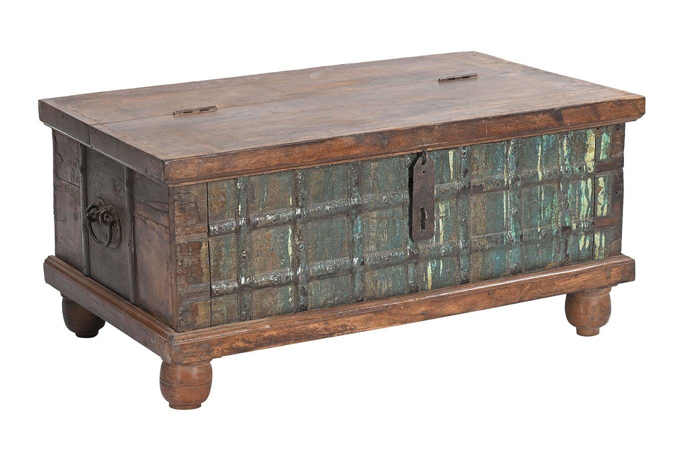 daslagerhaus living Bauernschrank Holztruhe Vintage blau