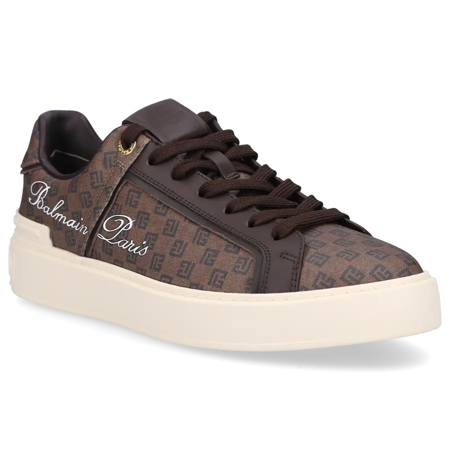 Balmain - Sneaker low B-COURT Kalbsleder Kunststoff - braun