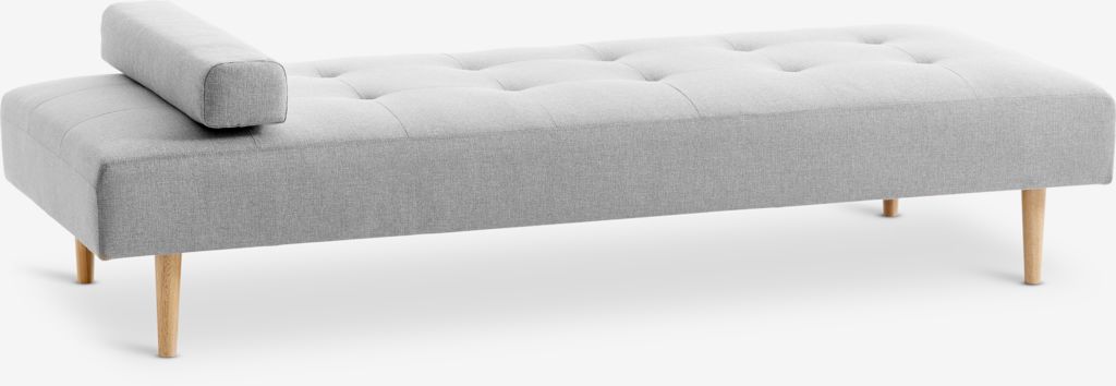 NOREFJELL Sofa rozkładana NOREFJELL 200x80 jasnoszara tkanina/w kolorze dębu