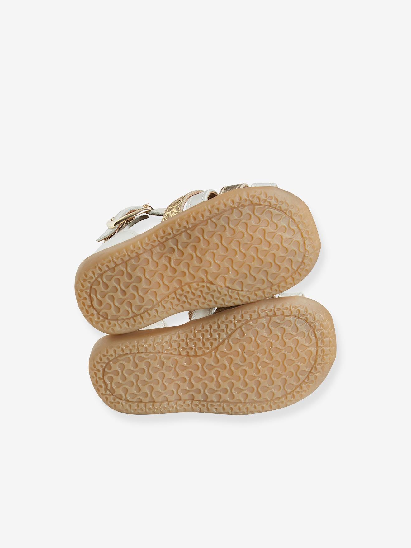 Sandales cuir bébé premiers pas bleu pâle