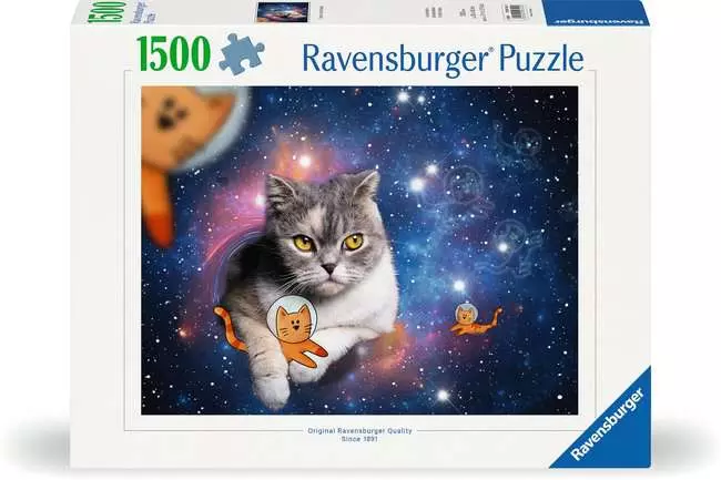 Puzzle 1500 Teile - Katzen fliegen im Weltall