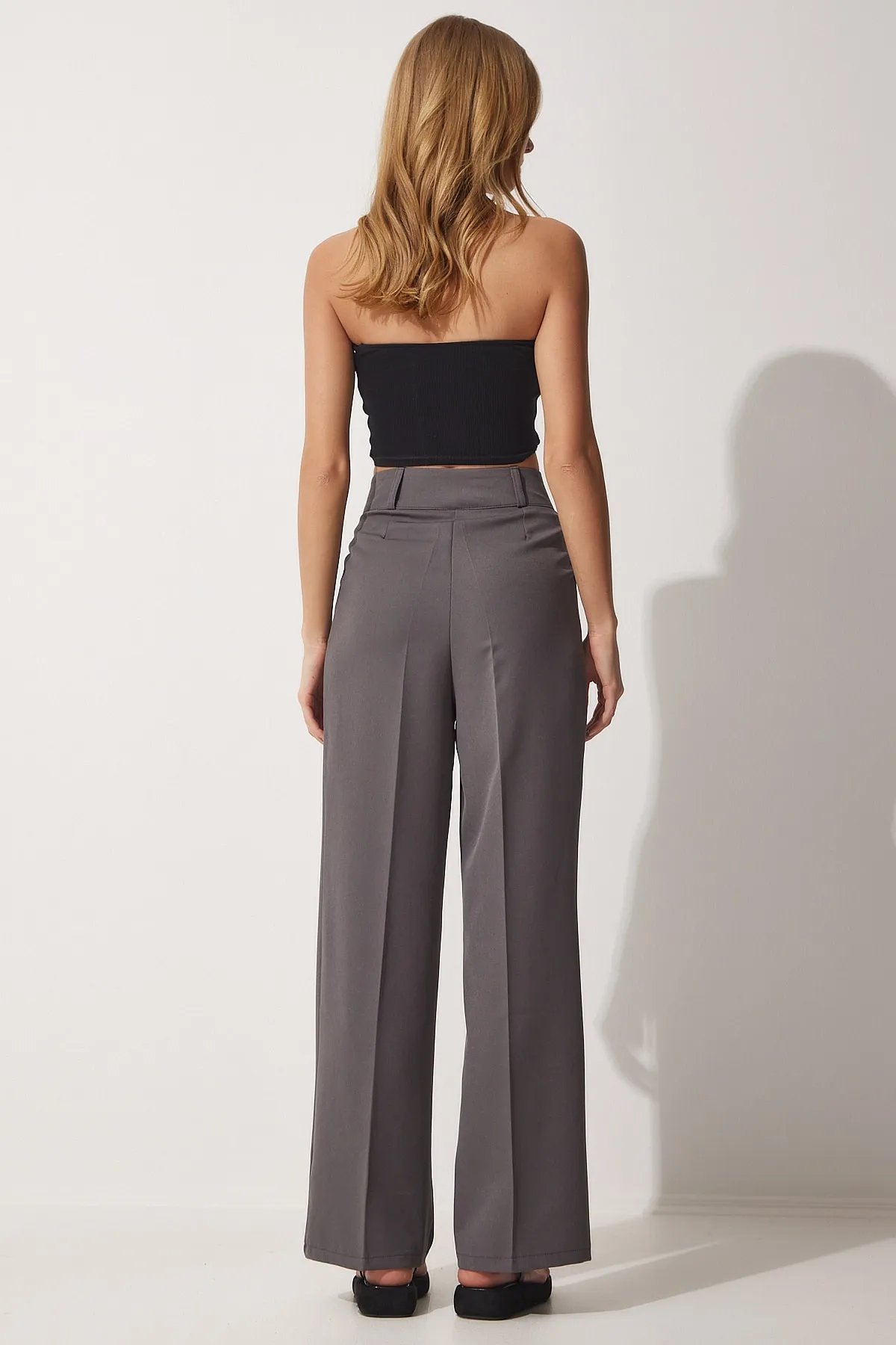 Happiness İstanbul  Geräucherte, maskuline Webhose mit weitem Bein für Damen HG00001