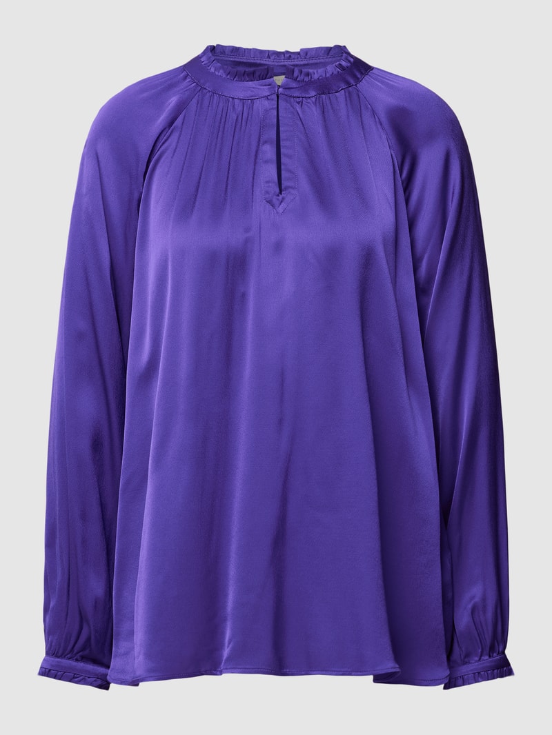 Bluse mit Volantsaum in lila