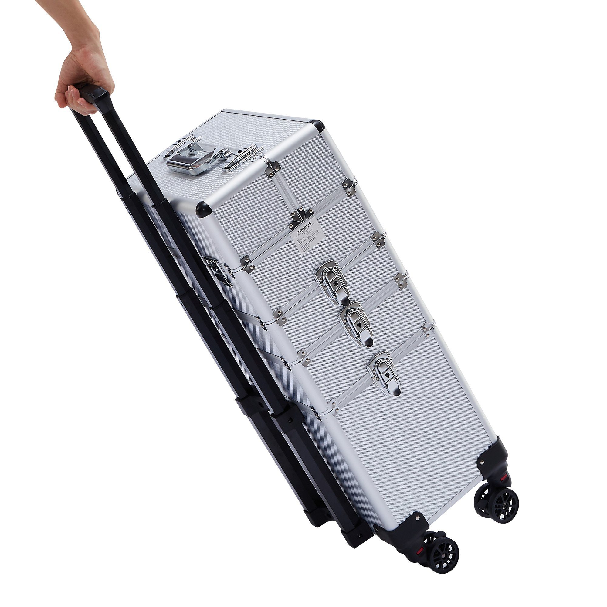 Arebos Kosmetikkoffer 4-in-1 Kosmetikkoffer, 4 Fächer & 1 Schublade, Größe: 35 x 25 x 75 cm