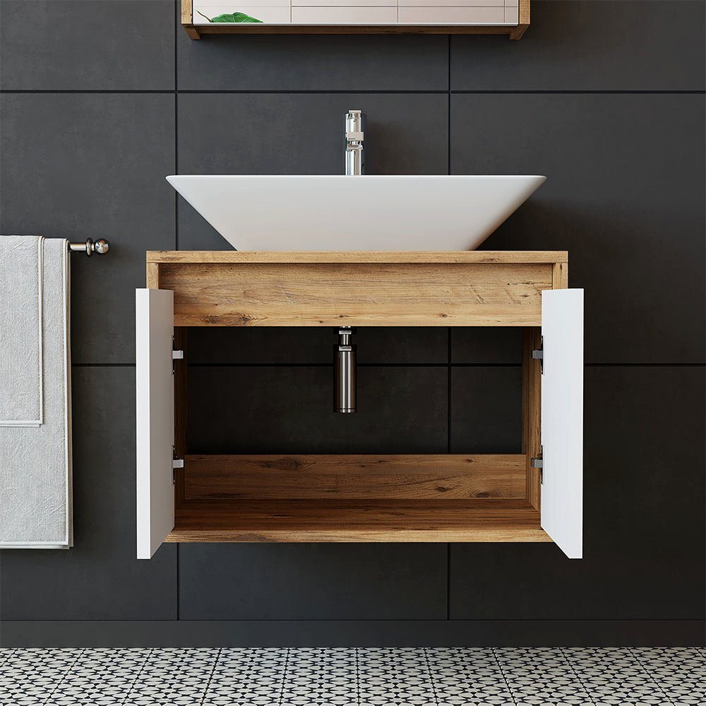 Roomart Badmöbel-Set, (Badezimmermöbel ATLANTIC 65cm in 4 Farben Unterschrank)