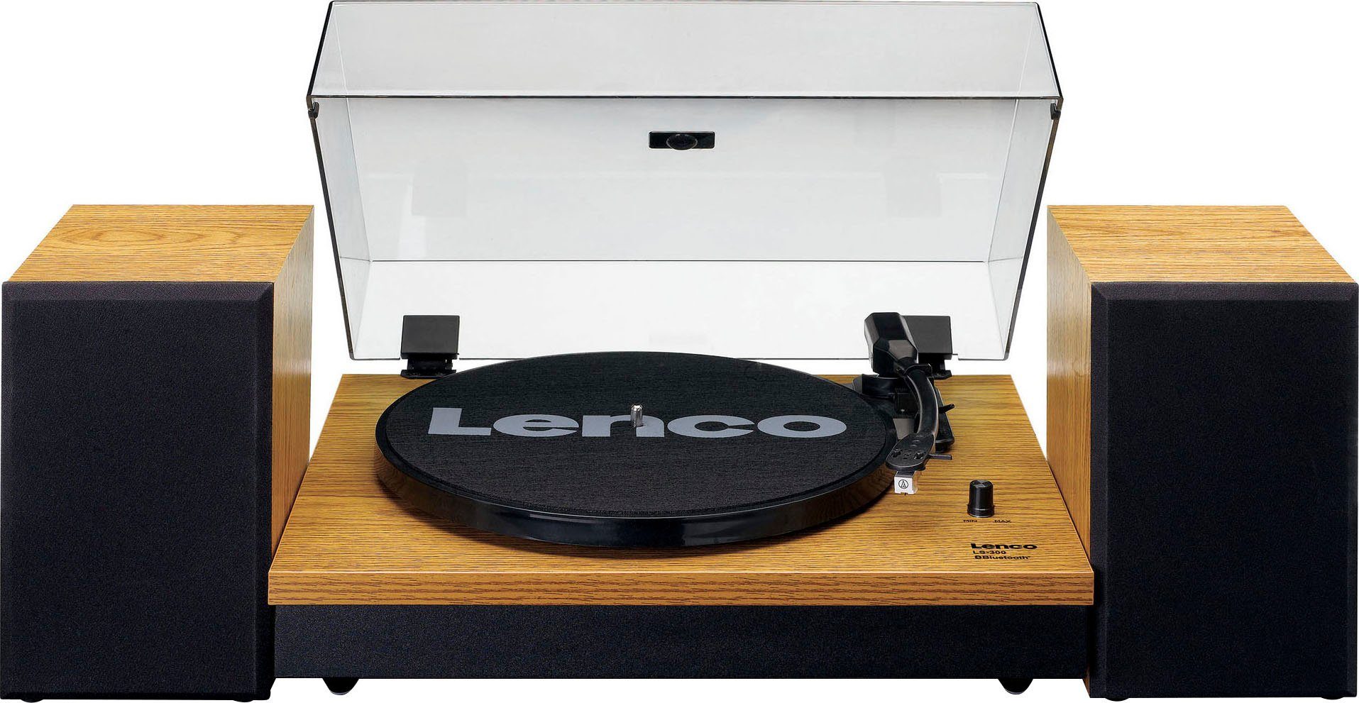 Lenco LS-300WD Plattenspieler mit ext. Lautsprechern Plattenspieler (Riemenantrieb)