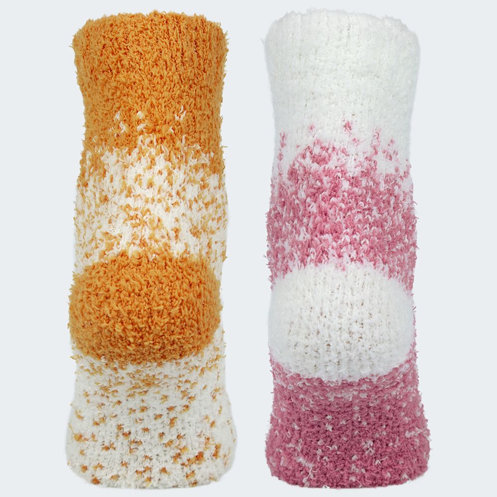 Black Snake Rosa/Orange 2-Pack Damen Kuschelsocken