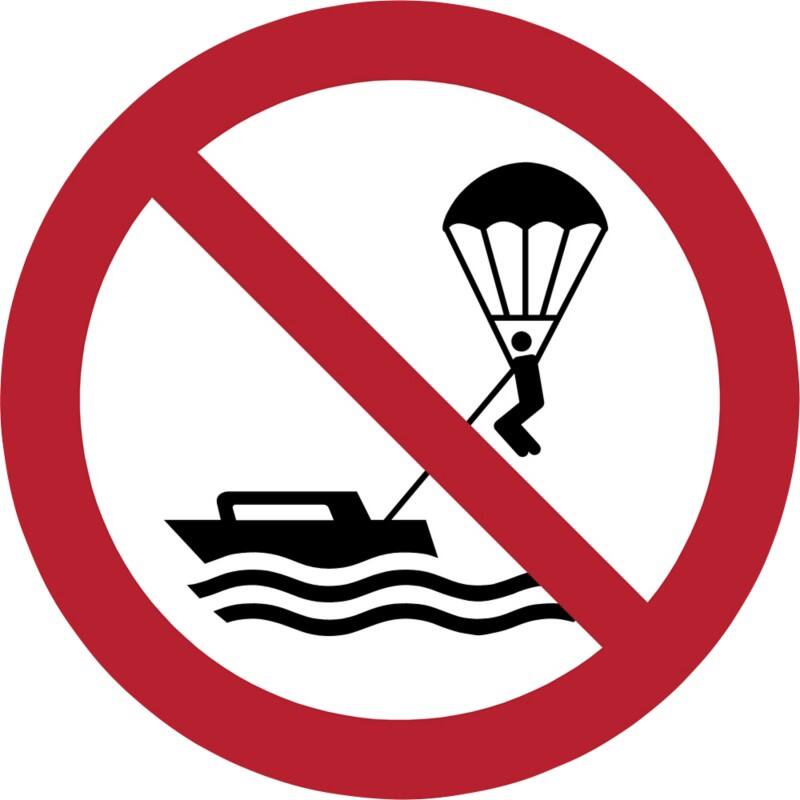 Djois Warnschild Parasailing verboten Klebstoff, einschraubbar PP (Polypropylen) 30 (B) x 0,14 (H) cm 3 Stück