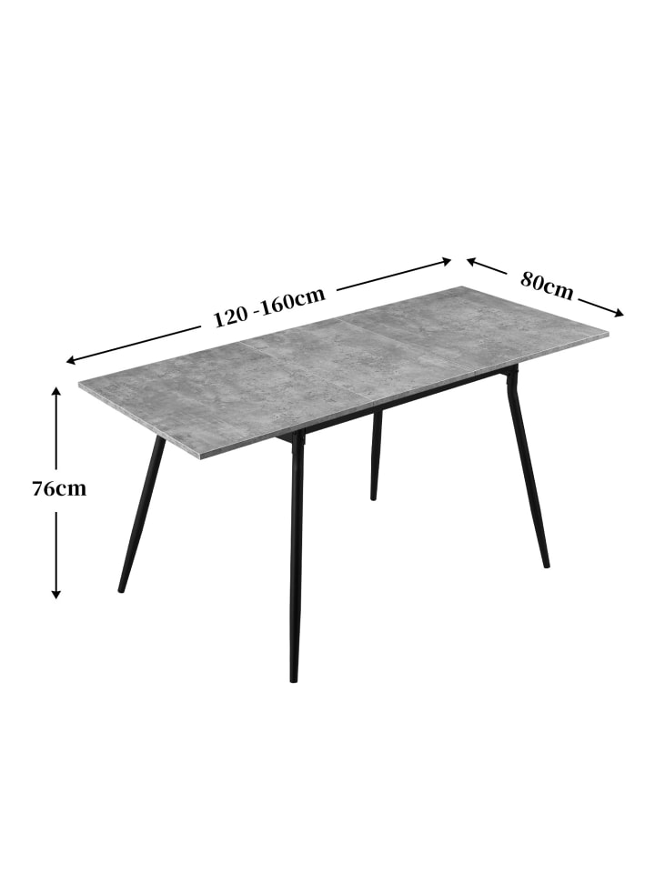 B&D Home Ausziehtisch LIO in Marmor - (B)120-160 x (H)76 x (T)80 cm günstig kaufen onesize