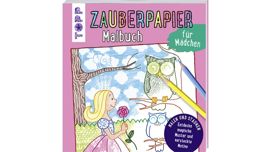 Zauberpapier Malbuch für Mädchen - Entdecke magische Muster und versteckte Motive