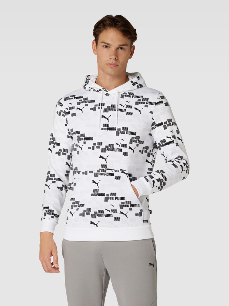 Hoodie mit Allover-Print in weiß