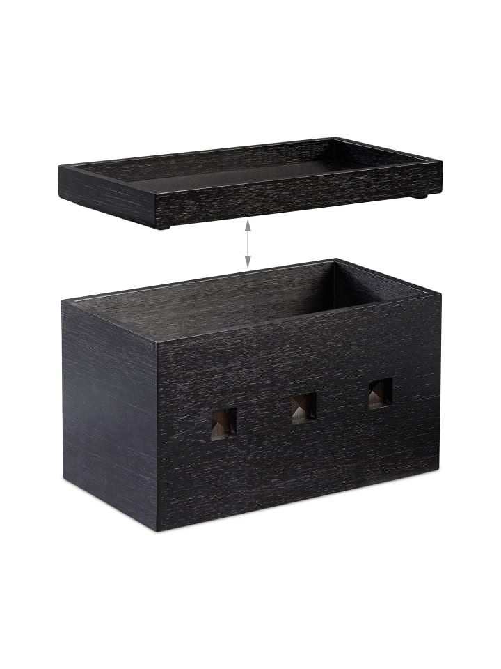relaxdays Kabelbox in Schwarz - (B)25,5 x (H)16,5 x (T)14 cm günstig kaufen onesize
