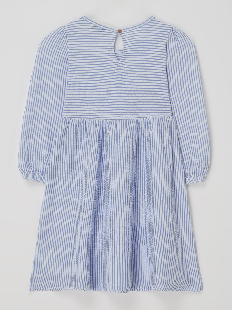 Kleid aus Seersucker in bleu