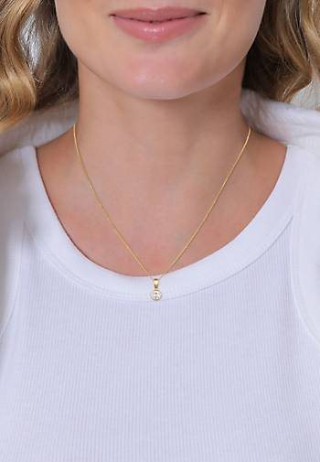Nenalina Anhänger Solitär Zirkonia Damenkette Basic 925 Silber