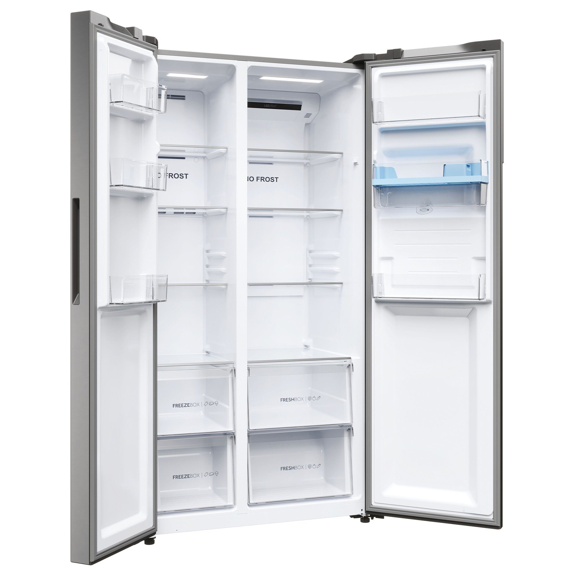 Haier Side-by-Side Front aus Edelstahl HSR5918DWMP, 177,5 cm hoch, 90,8 cm breit