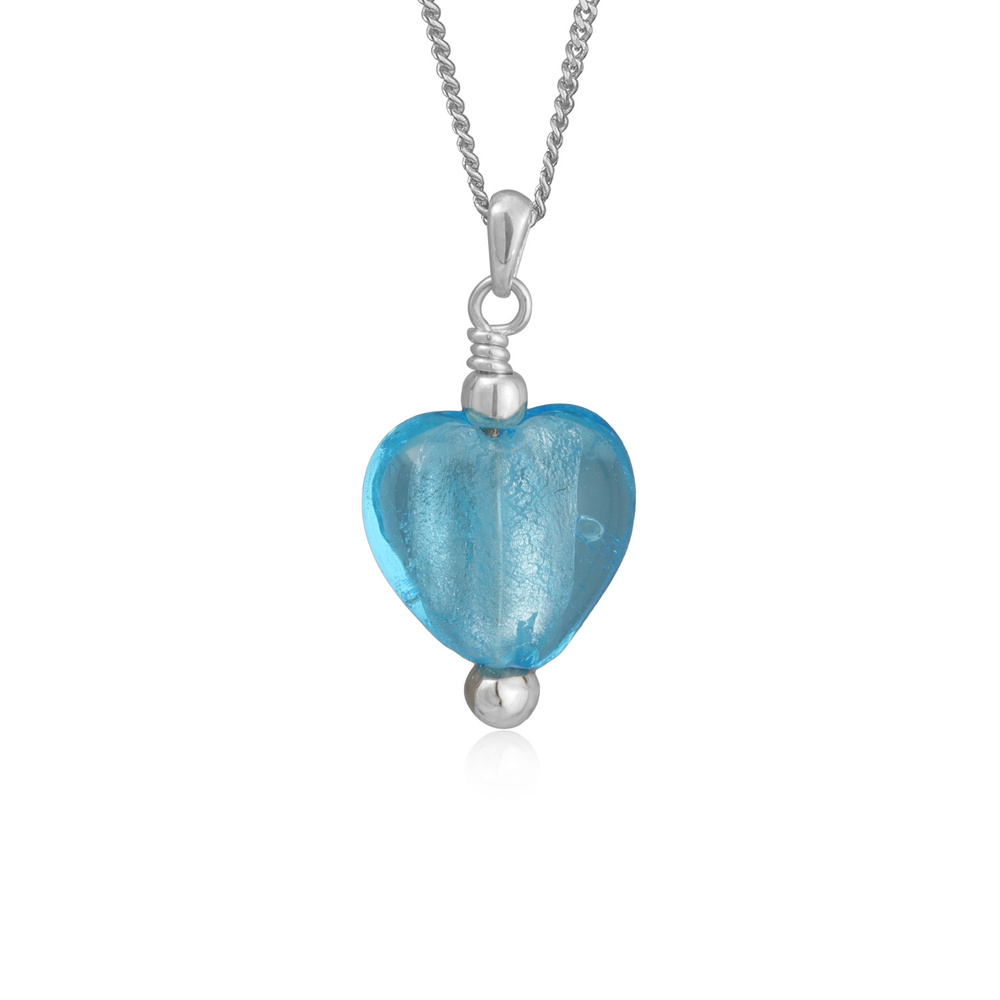 Nenalina Nenalina Collier Femmes Pendentif coeur amour avec verre de Murano en argent ster Bijoux