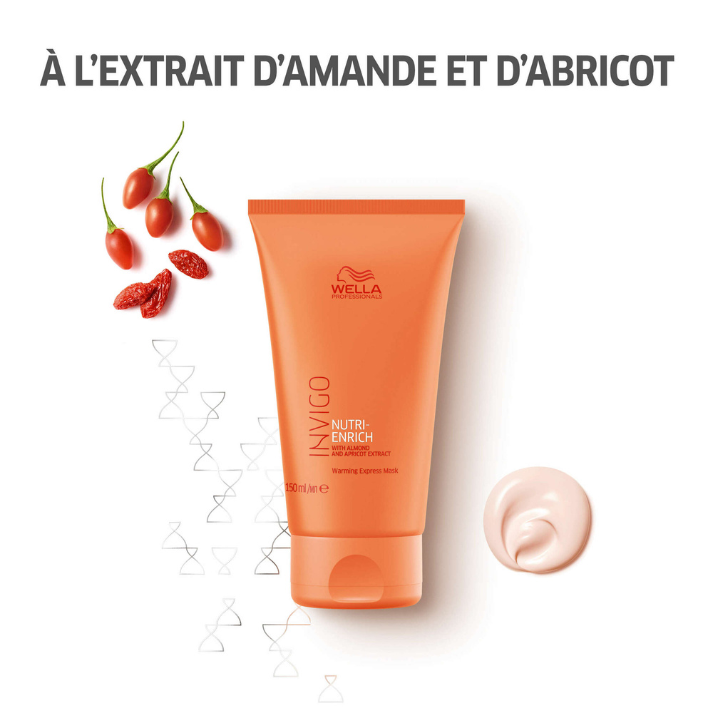 Wella Masque express auto-chauffant NUTRI-ENRICH, 150ml Soin sans rinçage pour cheveux secs ou fragilisés