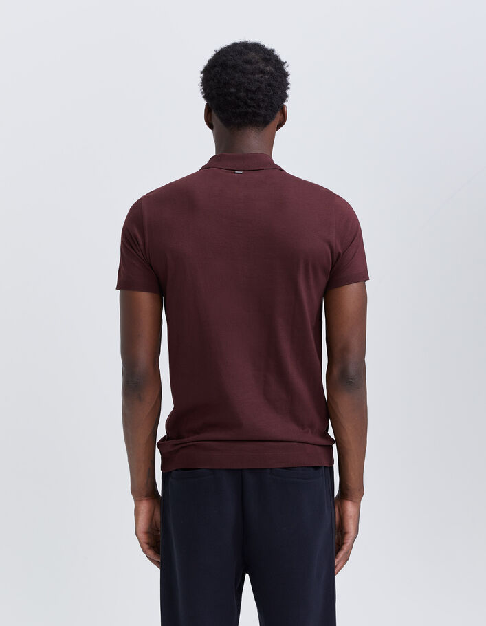 Polo burgundy coton modal Homme