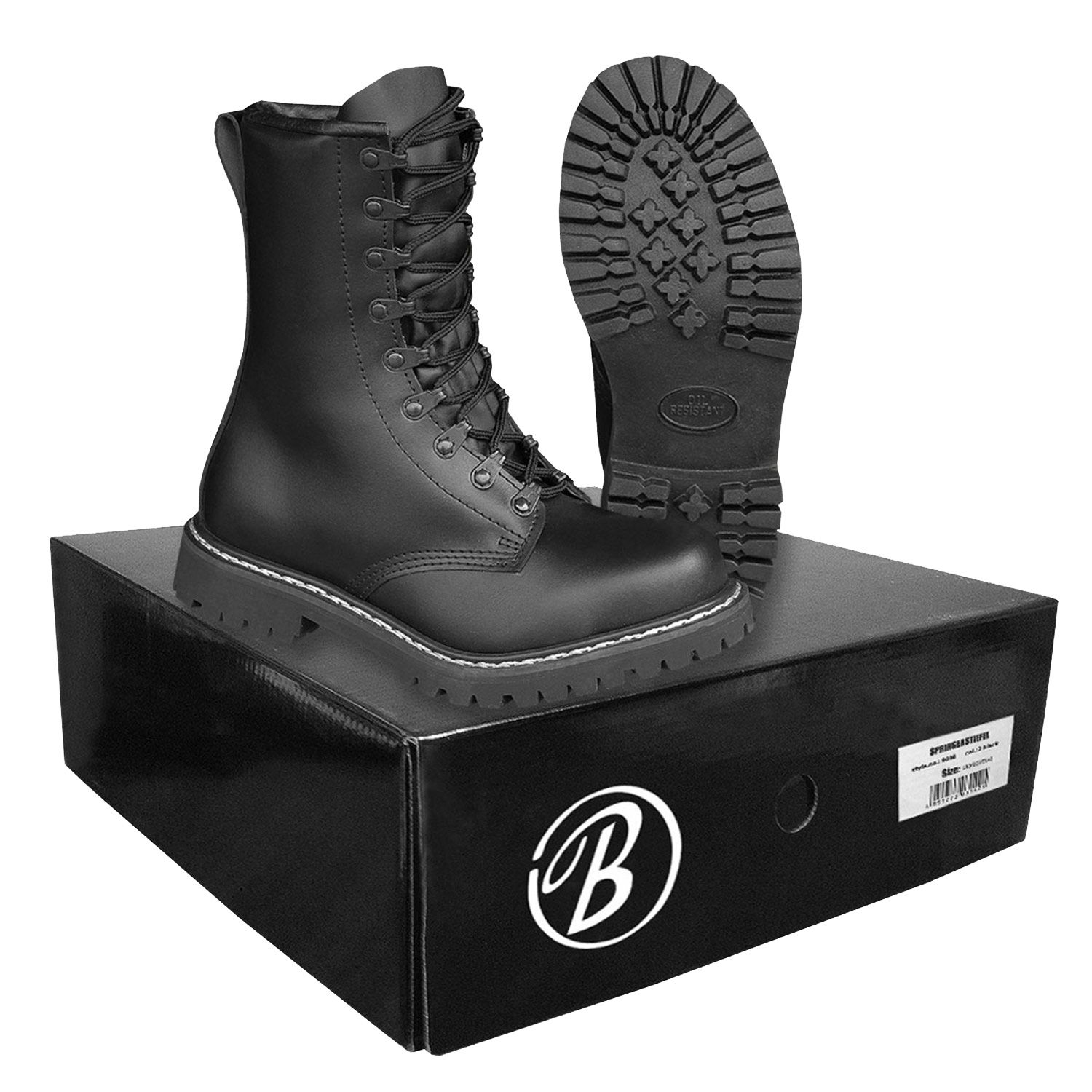 Springerstiefel mit Stahlkappe und Futter