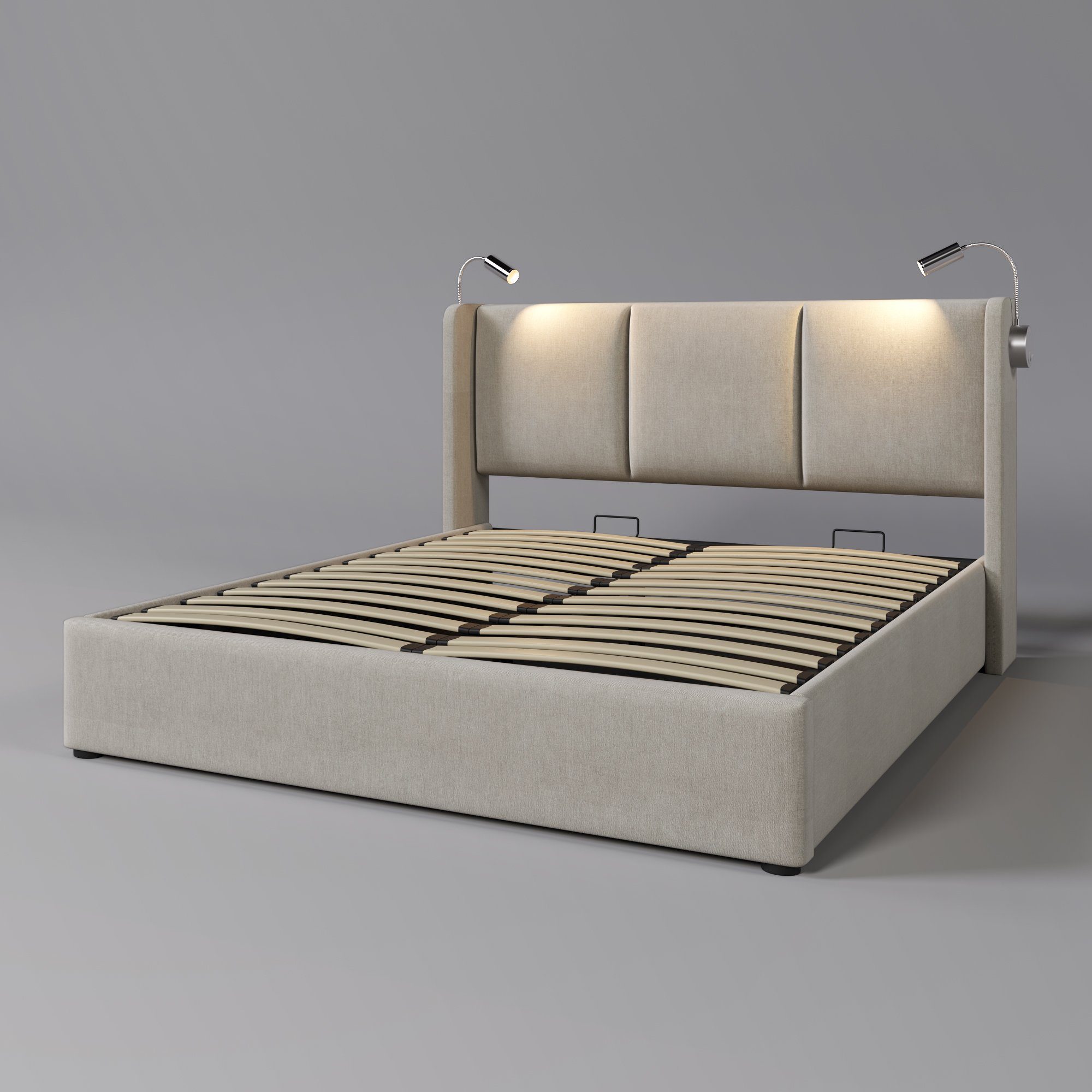 Sweiko Polsterbett (Doppelbett), Stauraumbetten mit USB Ladefunktion, 140*200cm