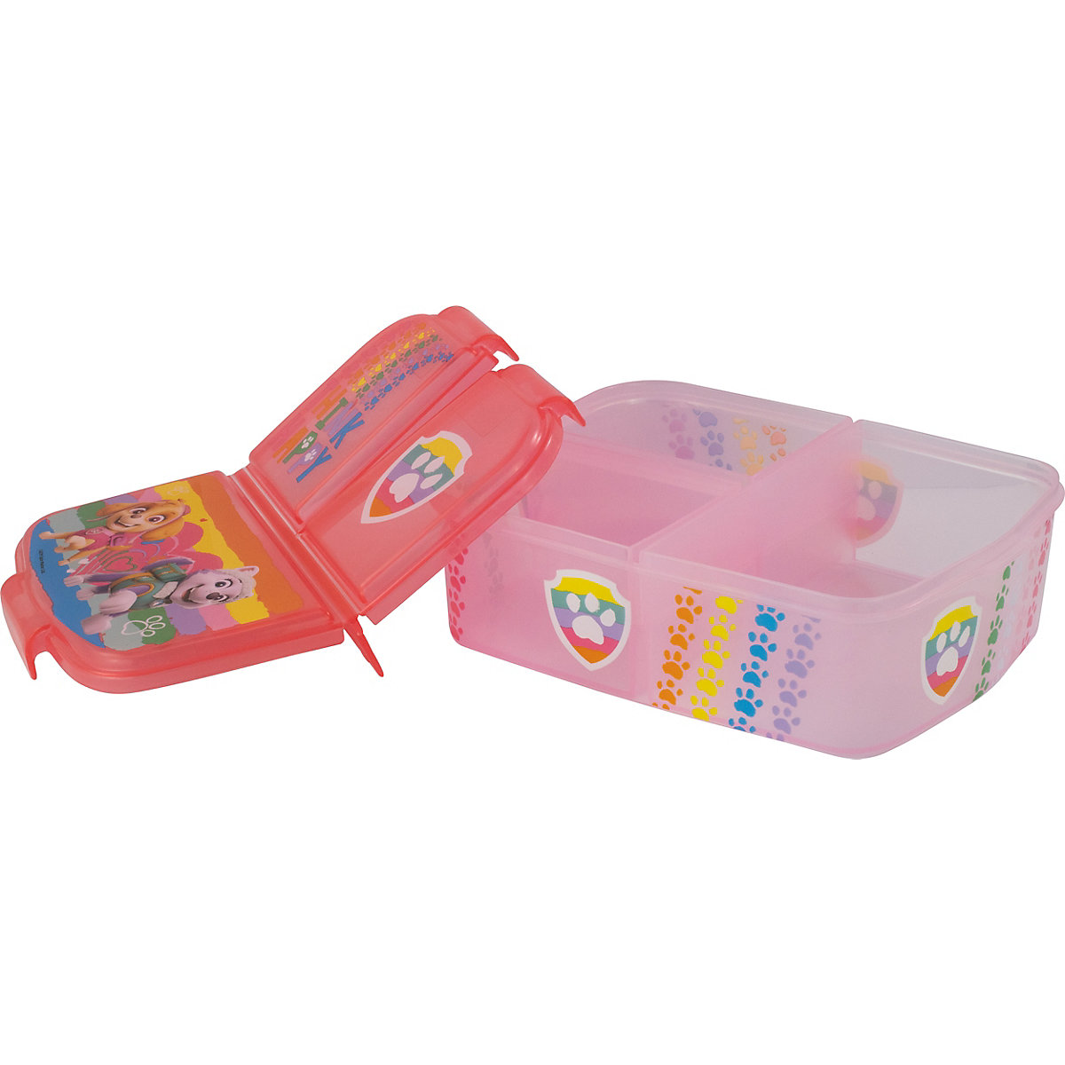 Brotdose mit 3-Fach-Unterteilung PAW Patrol rosa/pink