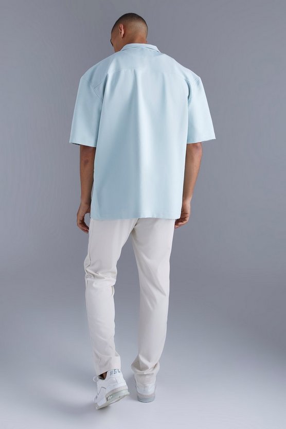 Kurzärmliges Oversize Hemd mit 4-Taschen