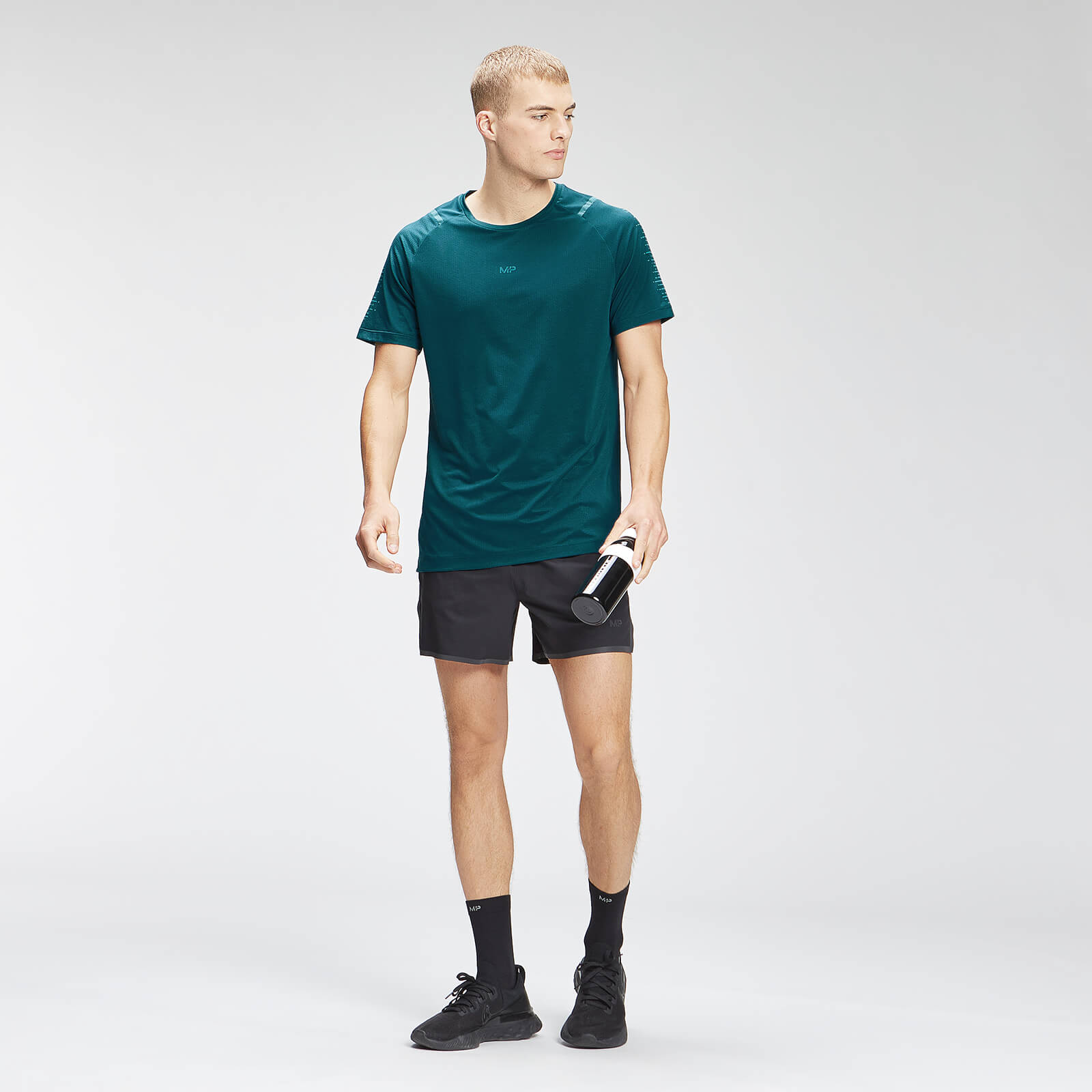 T-shirt à manches courtes MP Velocity pour hommes – Bleu sarcelle foncé