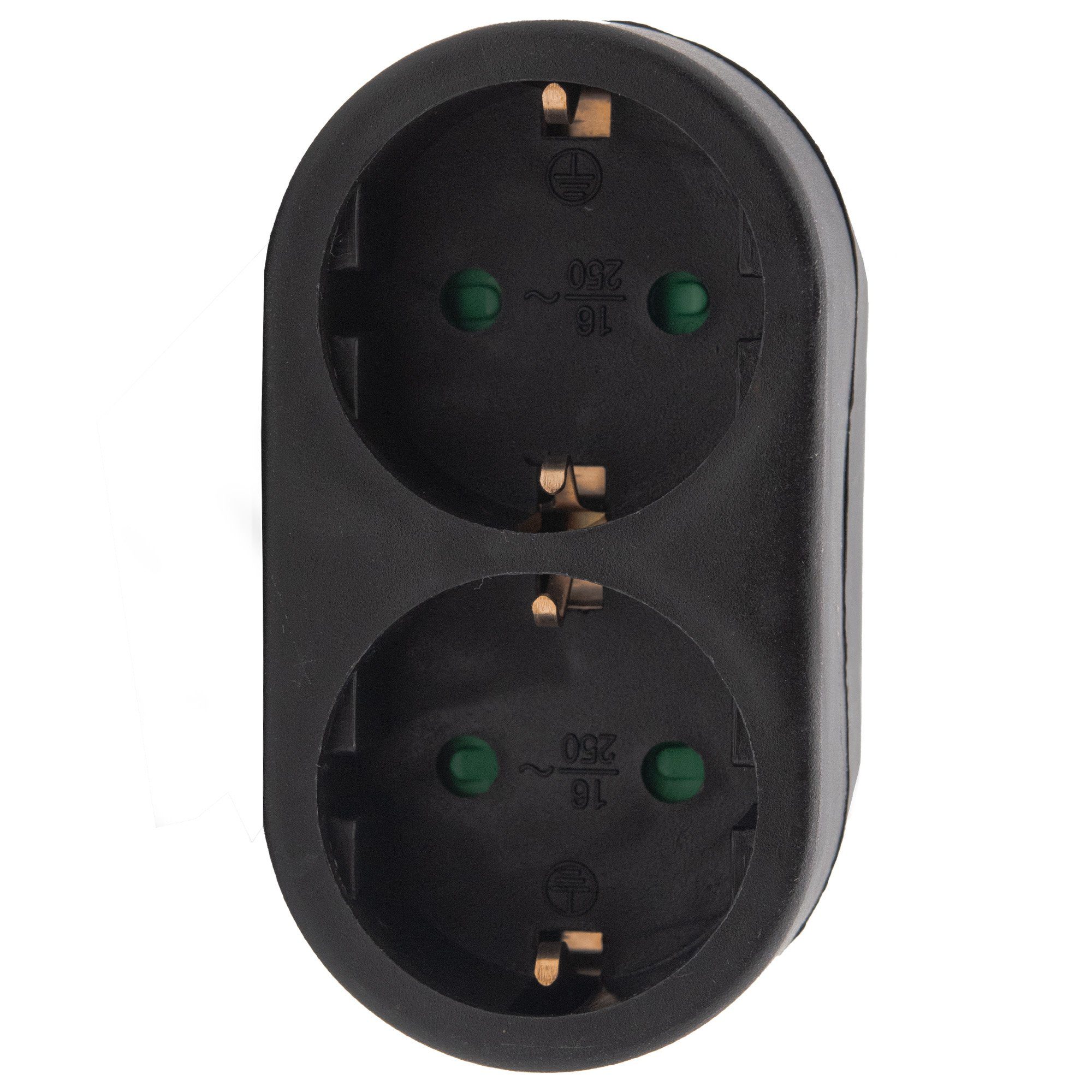 BENSON Doppelstecker Steckdosenleiste Mehrfachsteckdose Steckdosenleiste, Doppelsteckdose, Schuko, Schwarz