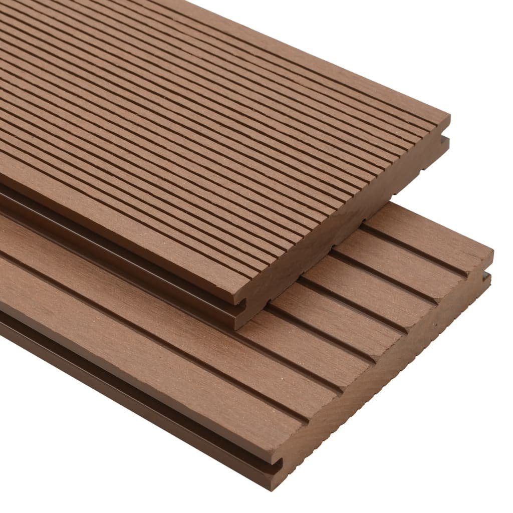 Teppichboden WPC Massive Terrassendielen mit Zubehör 30 m² 2,2 m Hellbraun, vidaXL