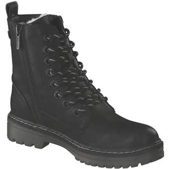 Mustang Schnür Boots in schwarz