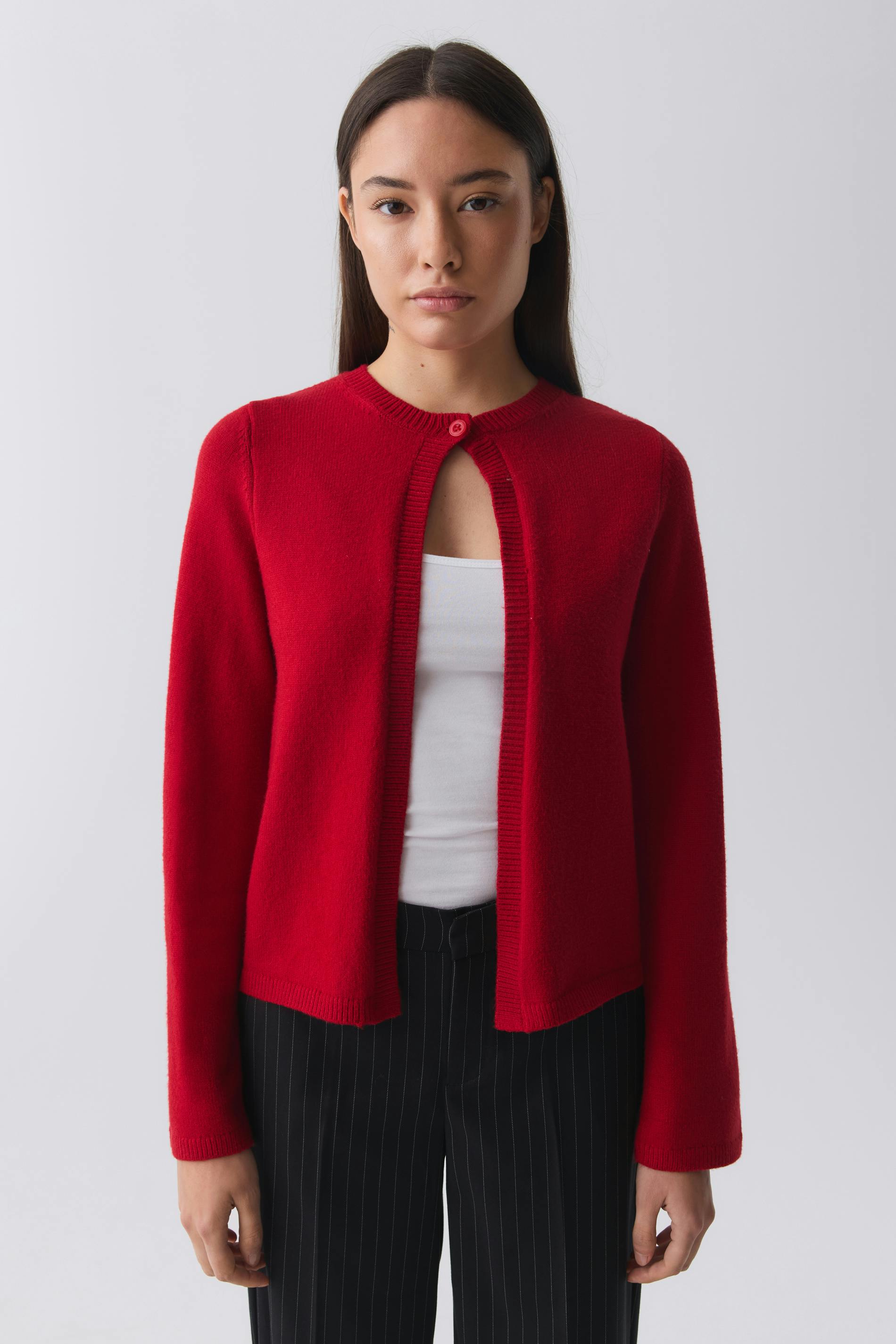 One button knit cardigan