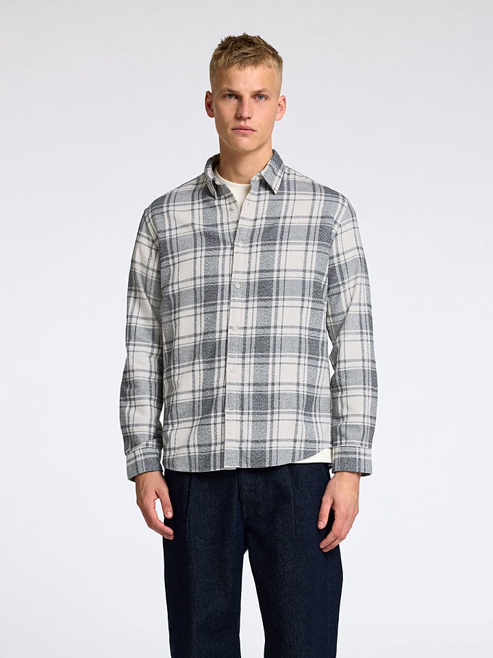 SELECTED HOMME Hemd in Grau/ Weiß günstig kaufen